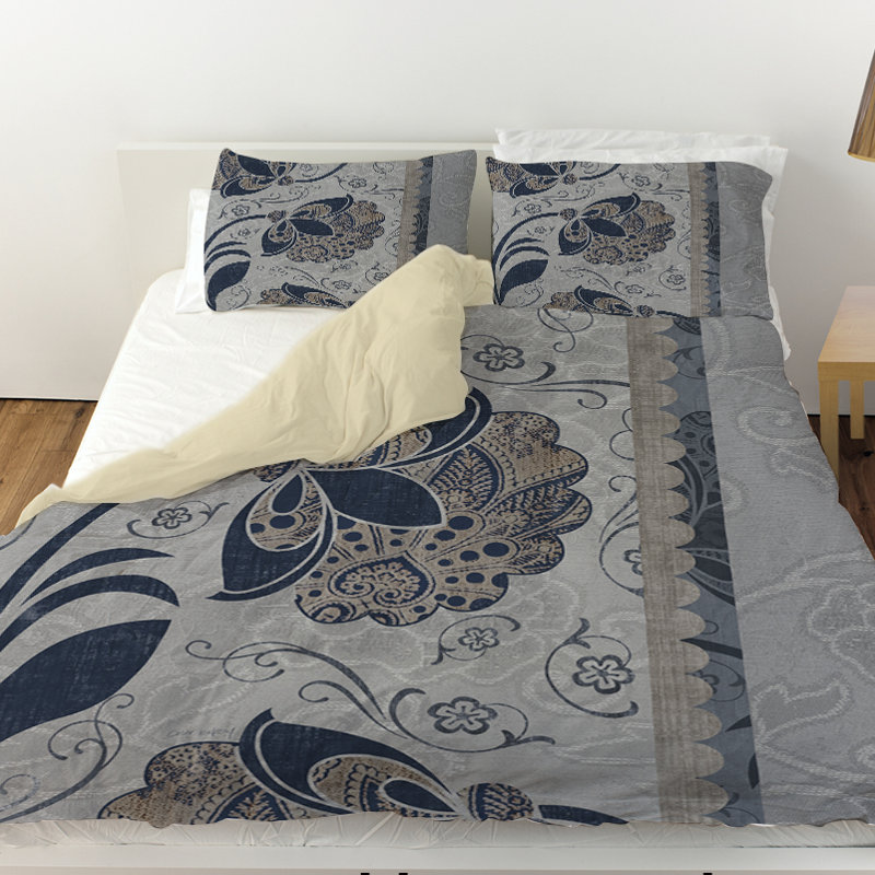 Manual Woodworkers & Weavers Gray Microfiber Reversible Traditional 1 Duvet Cover Set & Reviews